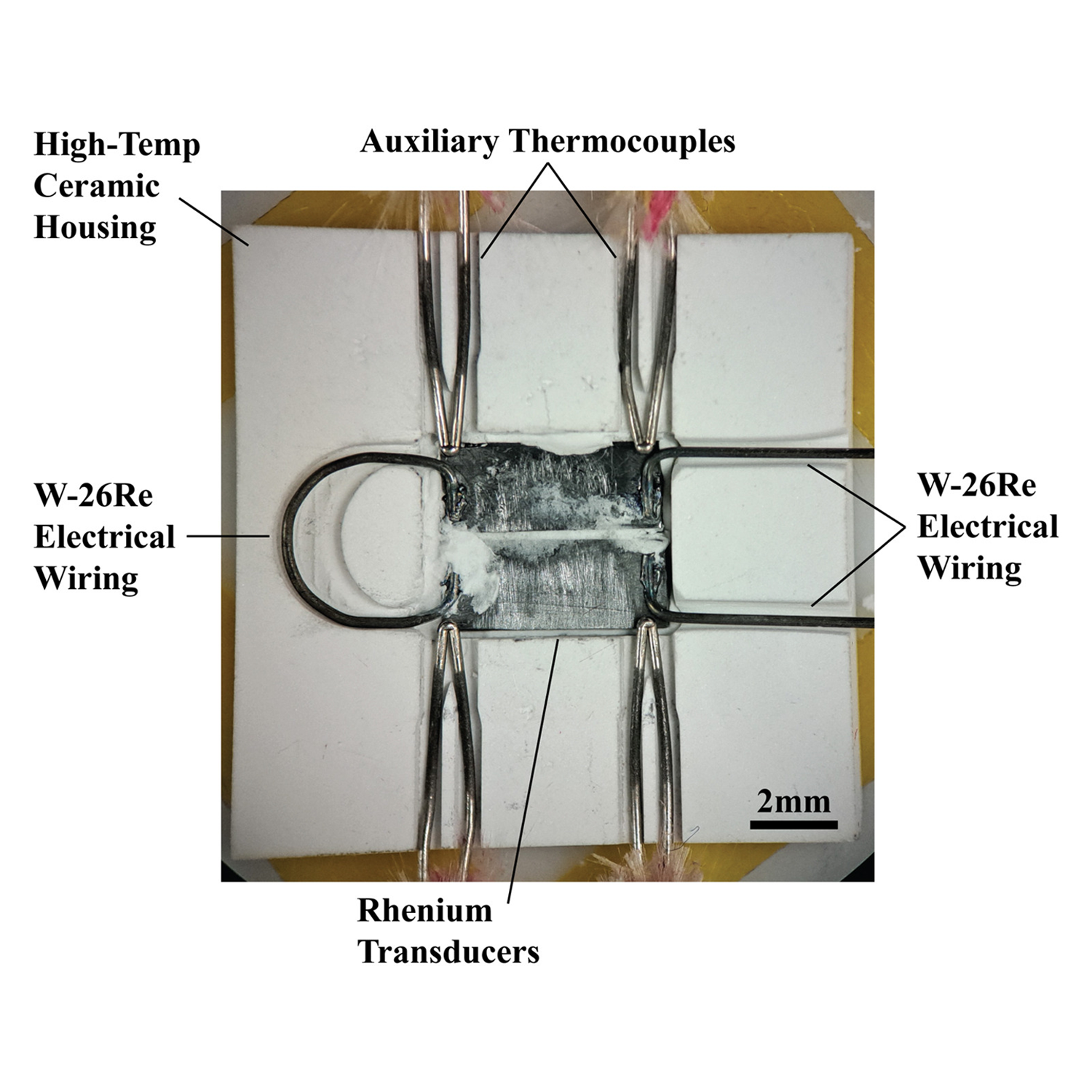 Optical image of the back side of the TSE heat flux sensor during assembly