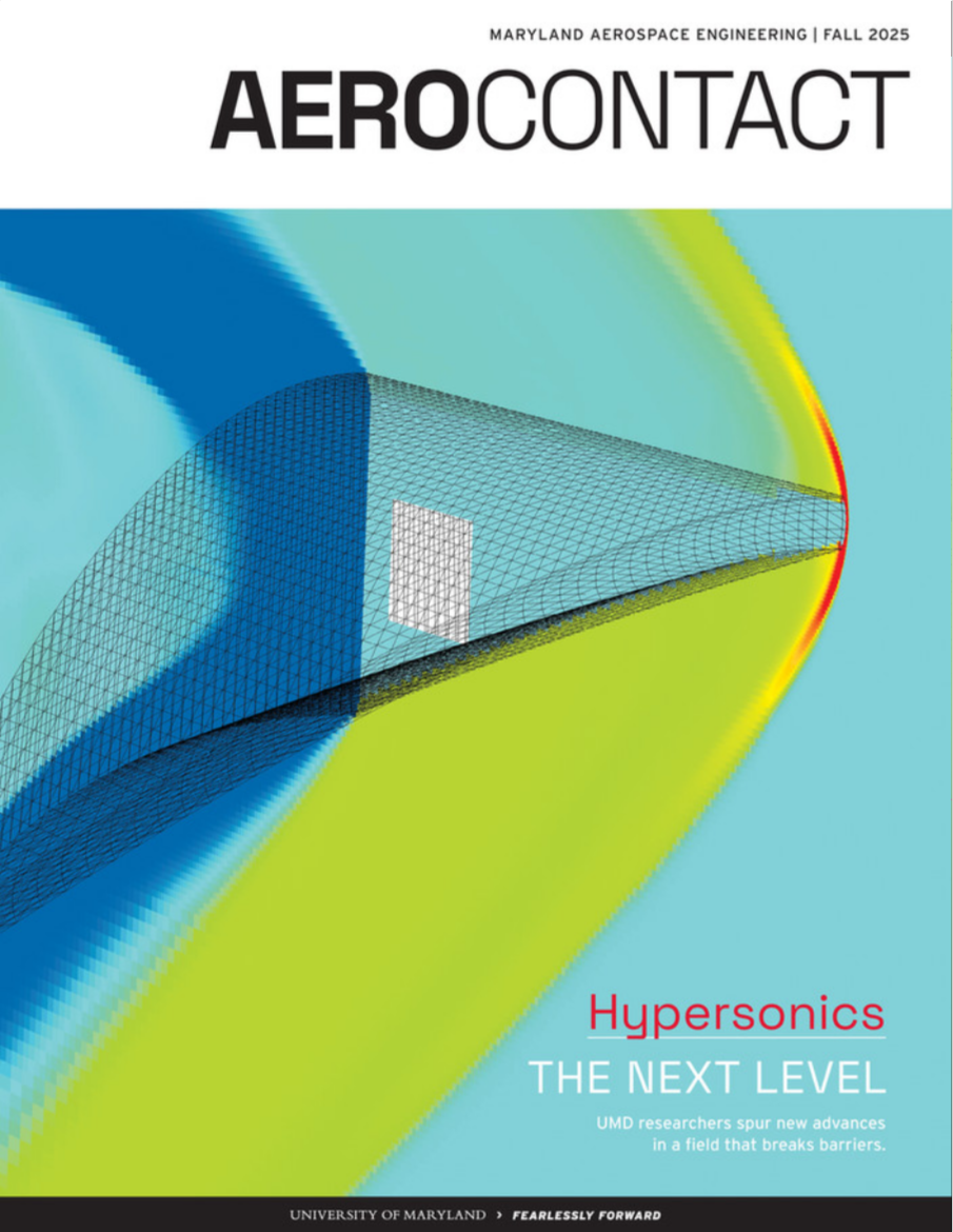 Cover image of the 2025 AeroContact Magazine feature an illustration of Hypersonics Research