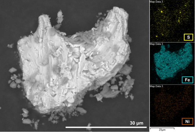 particles seen under an electron microscope