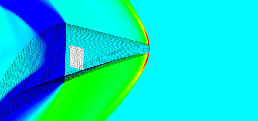 Visual rendoring of an aircraft nose at hypersonic speed