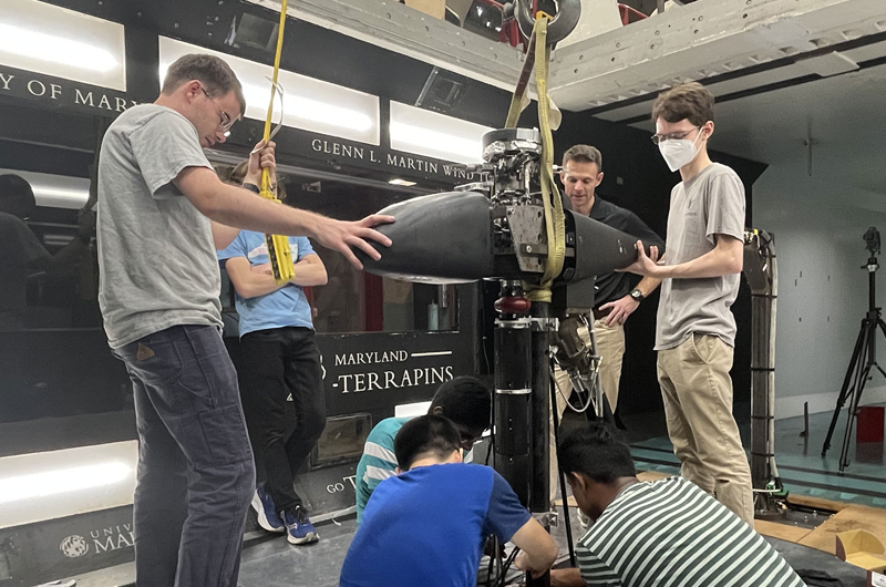 students working in windtunnel